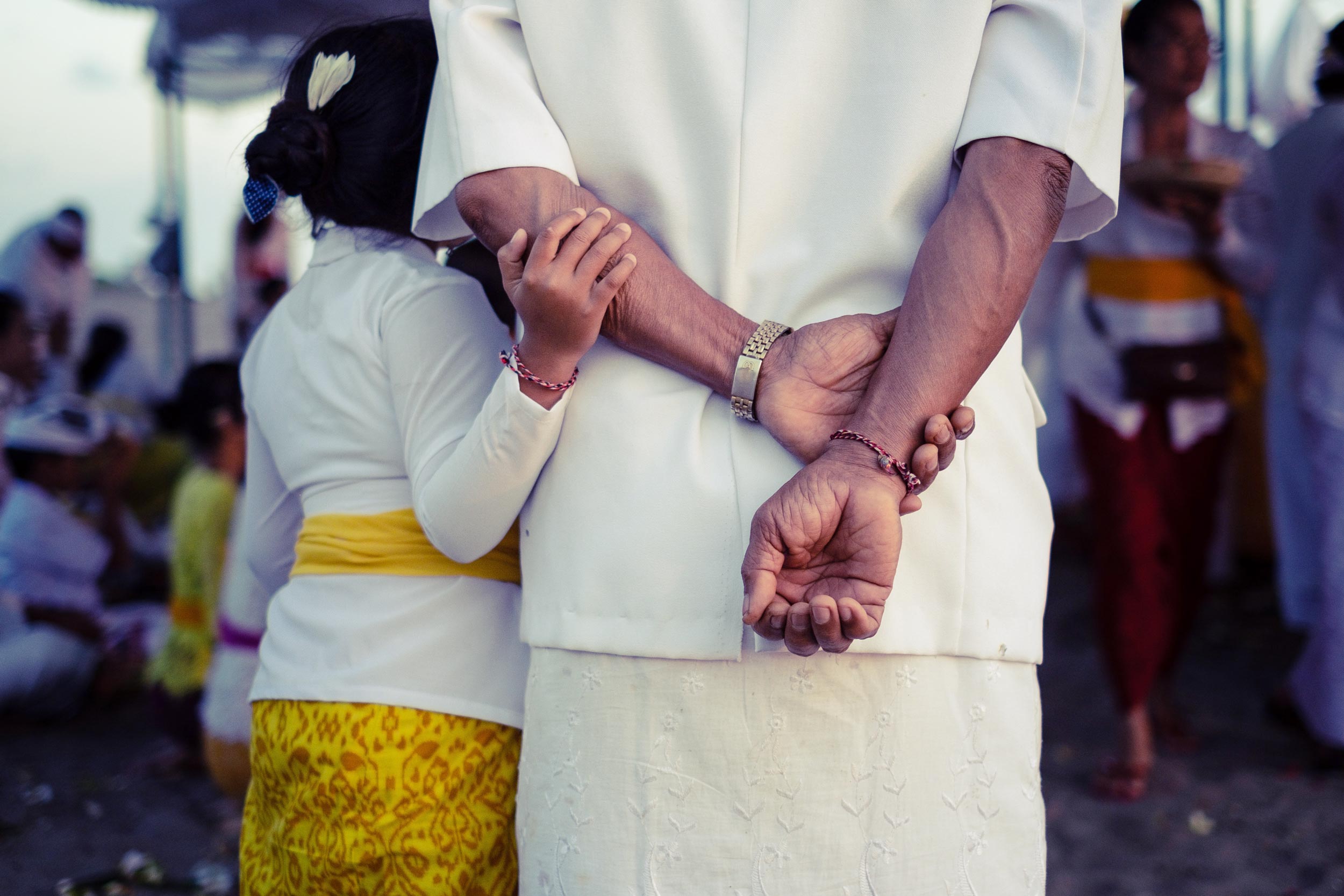 Back of child and grandmother