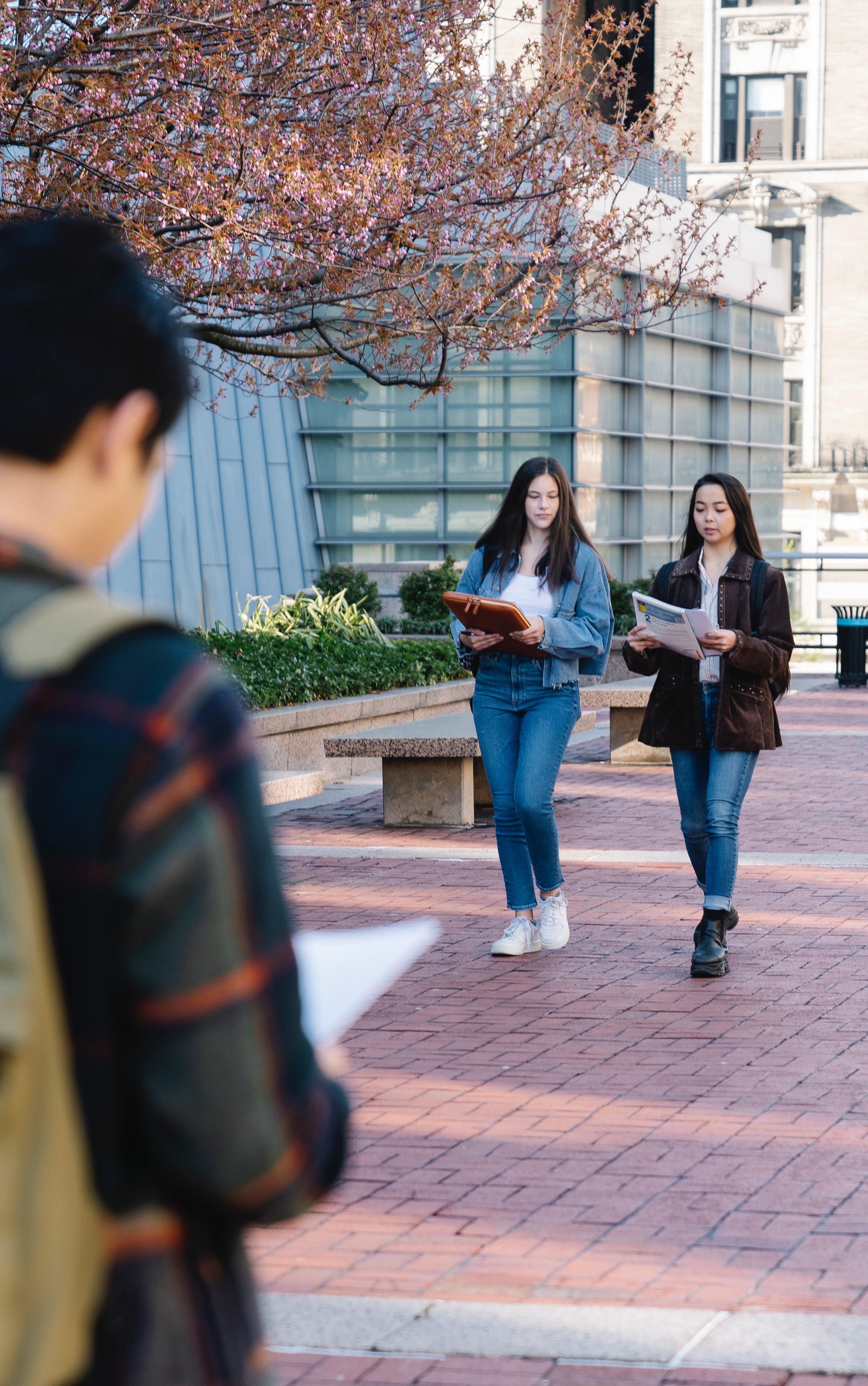 students walking