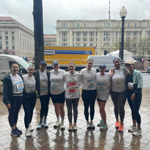 Students and faculty at the 5K